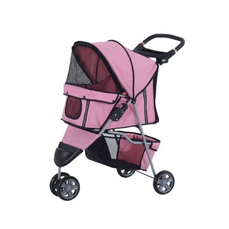 Cochecito plegable PawHut para mascotas color Rosado, , large image number null