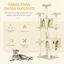PawHut Rascador con árbol y poste beige para gatos, , large indicador imagen numero 4