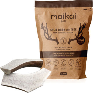 MAIKAI Asta de Ciervo Partida para Perro Pack de 2 - Mordedor Natural para Perros
