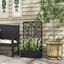 Outsunny Jardinera con Biombo de Metal Huerto Urbano de Pared o de Pie para Cultivos Plantas Flores o Decoración en Terraza Jardín Hogar 61x23x113 cm Negro, , large indicador imagen numero 2