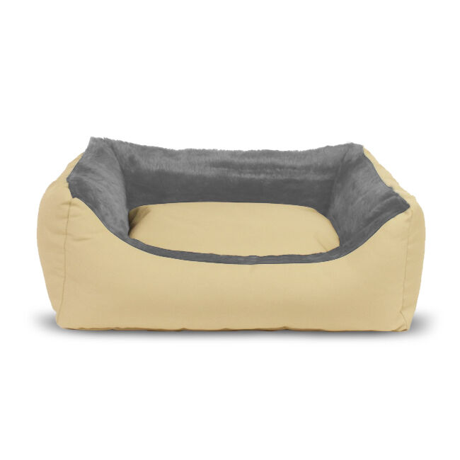 Gauty Cama para Perros y Gatos  Tela Impermeable y pelo - Beige y gris, , large Imagen numero 1