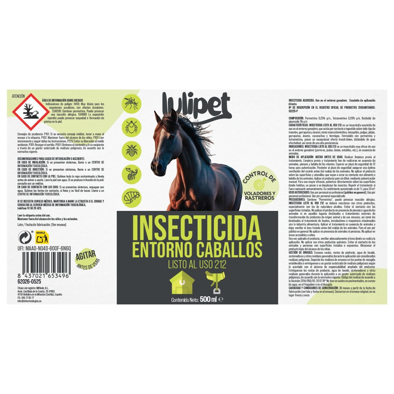 Spray Insecticida entorno caballos Lulipet  500 ml, , large Imagen numero 2