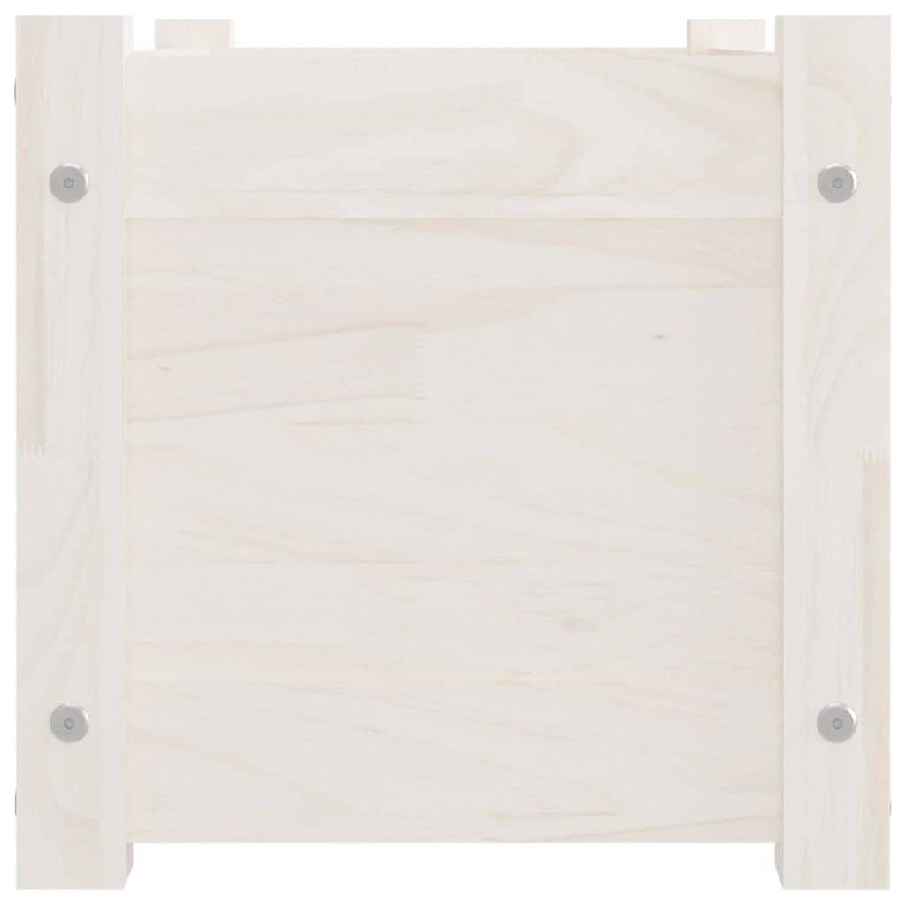 vidaXL Jardinera de madera maciza de pino blanca 60x31x31 cm, , large Imagen numero 4