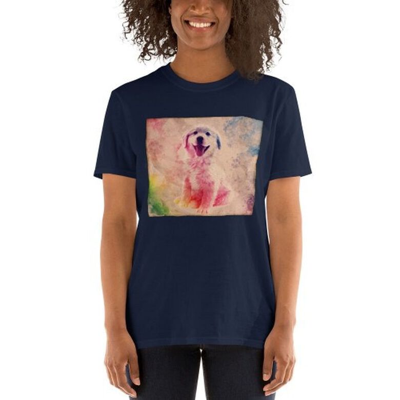 Mascochula camiseta mujer lienzo personalizada con tu mascota azul marino thumbnail