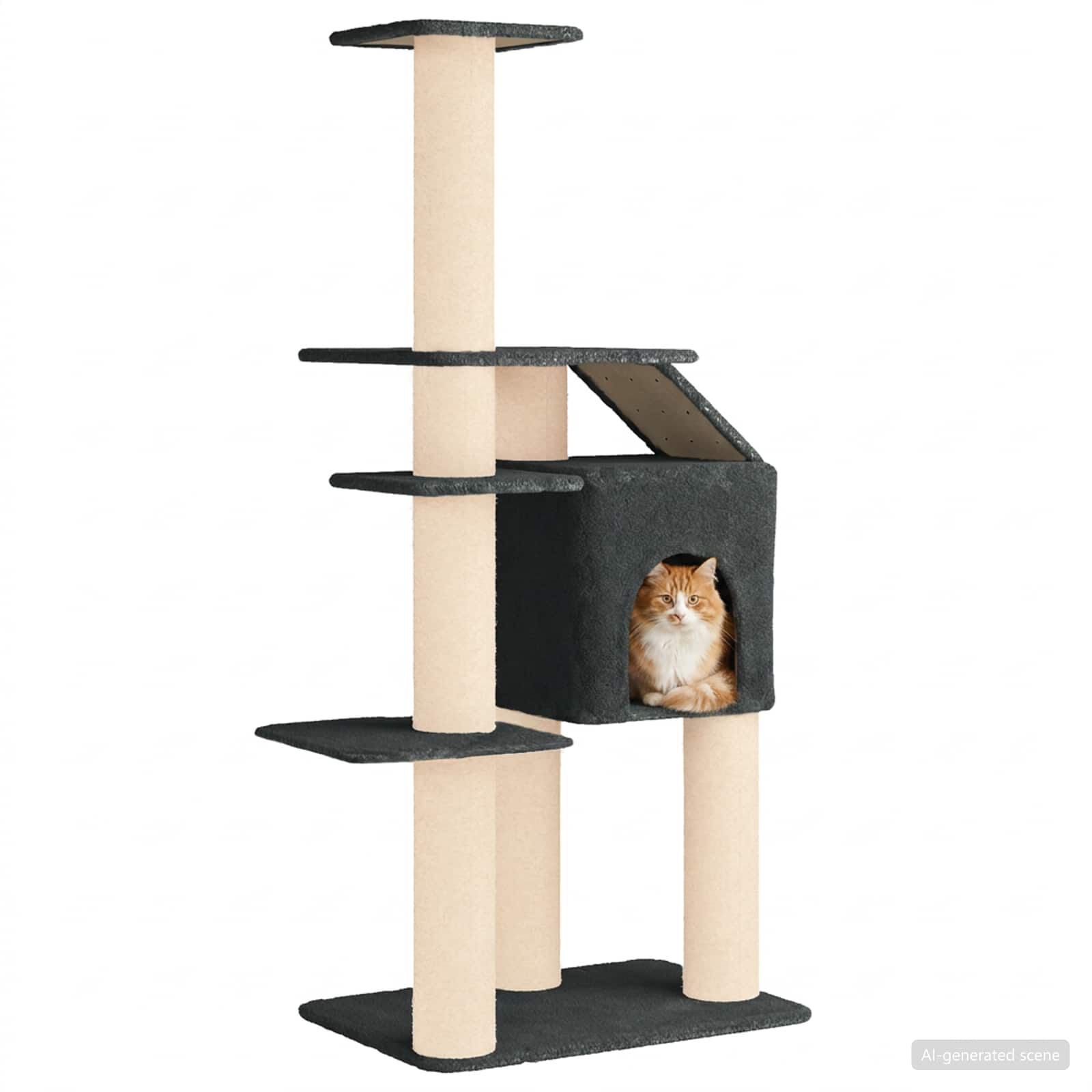 vidaXL &Aacute;rbol para gatos con postes de sisal Torre Gatos Muebles Felinos, , large Imagen numero 3