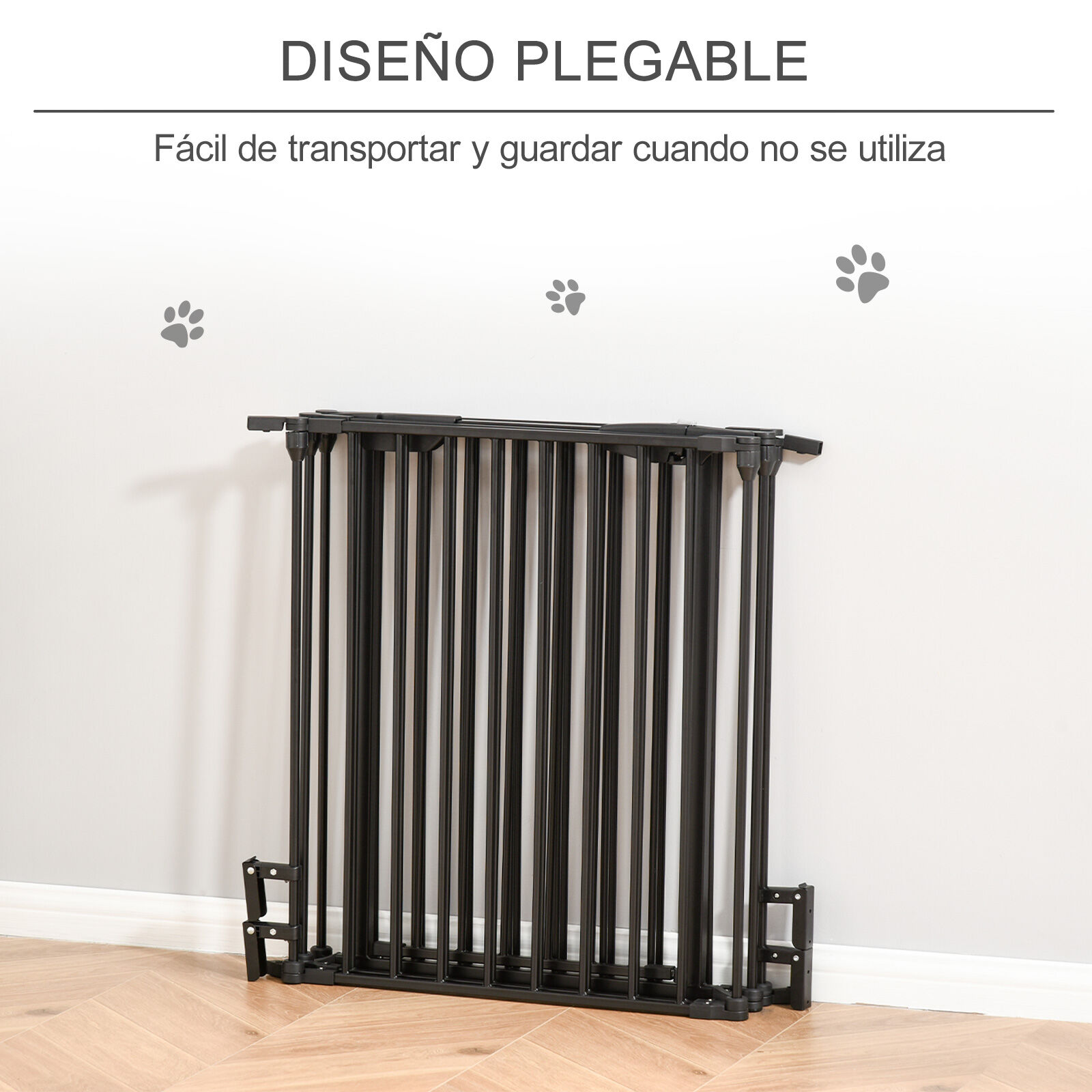 PawHut Barrera de Seguridad Negro, , large Imagen numero 5