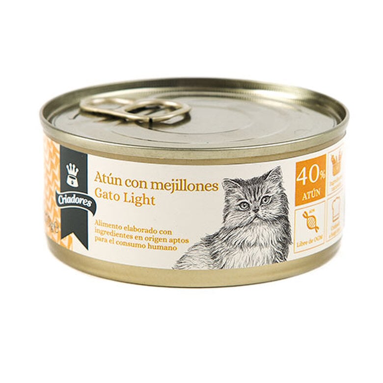 24 latas x 170 g Criadores Light Atún y Mejillones lata para gatos ¡Pack ahorro!