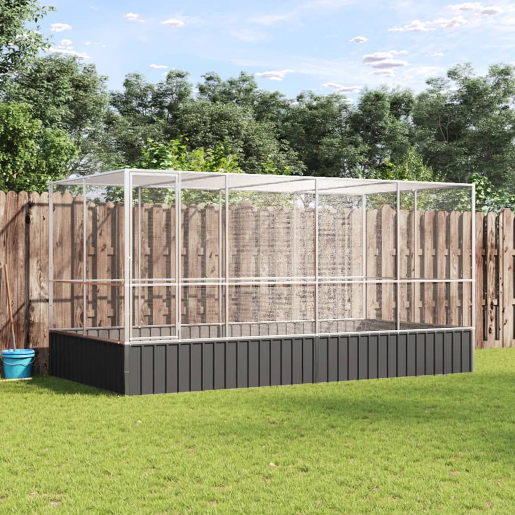 vidaXL Pajarera acero plateado para pájaros thumbnail