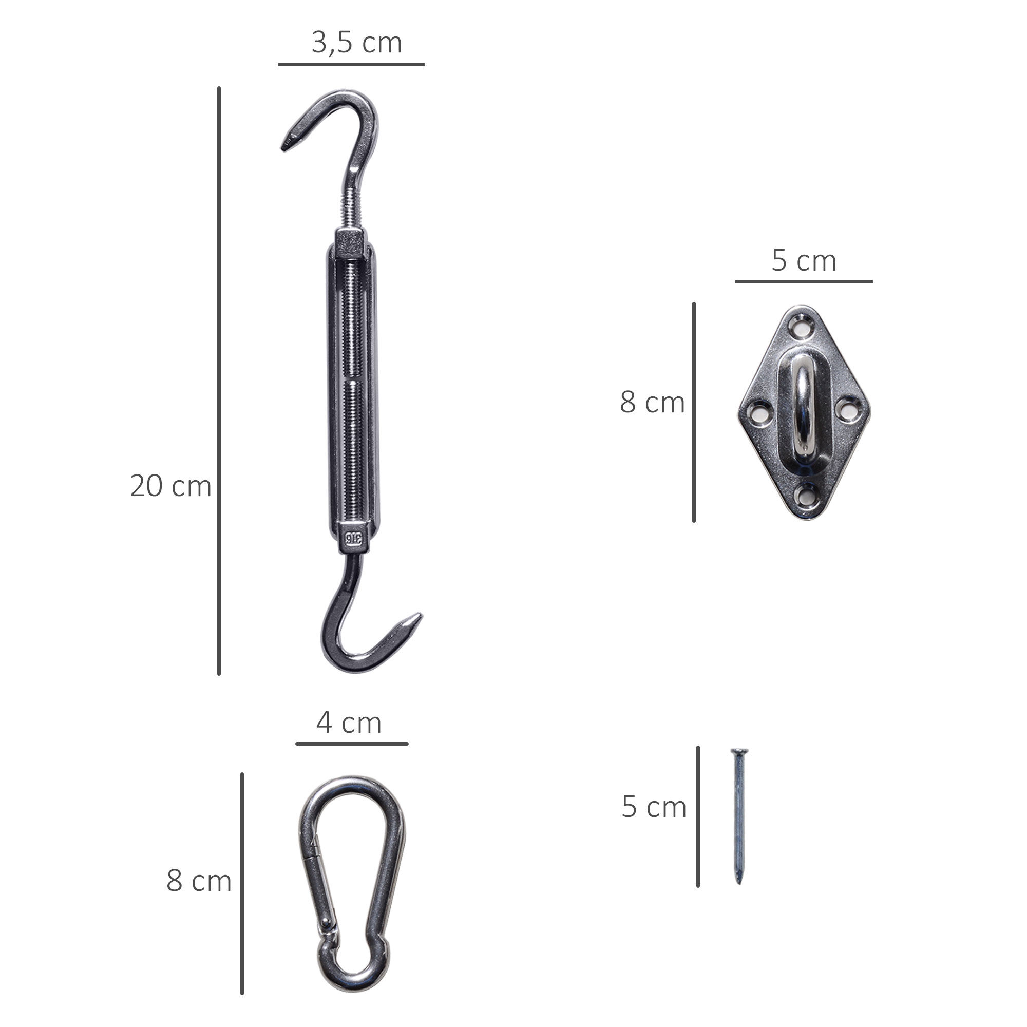 Outsunny Accesorio para Toldo Plata, , large Imagen numero 3