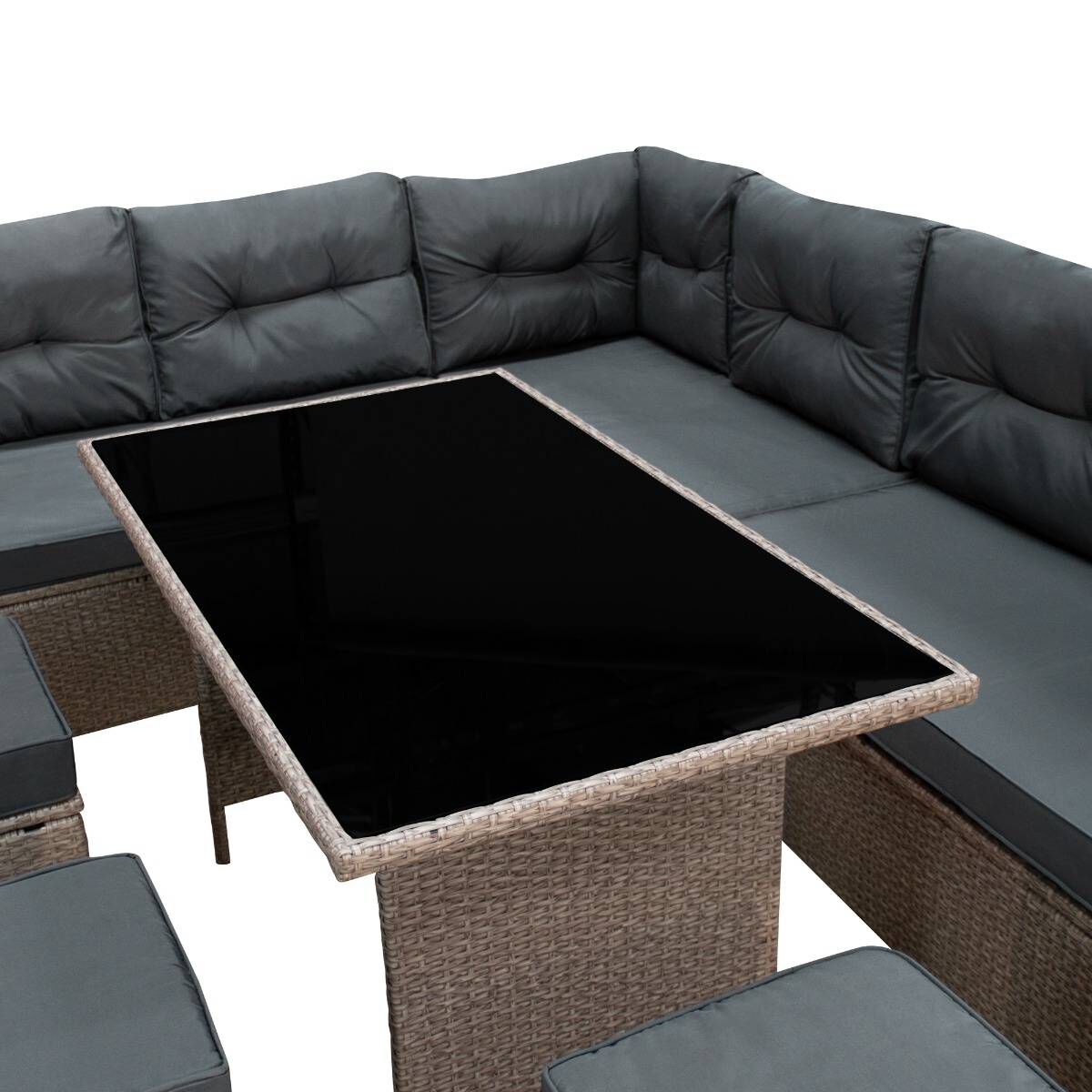 Set Muebles de Jardin Esquinero de Rat&aacute;n - Gris, , large Imagen numero 4