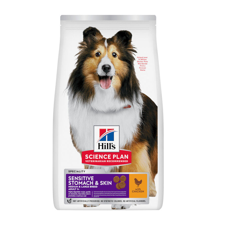 Hill's Science Plan Sensitive Stomach y skin Adult Pollo pienso para perros
