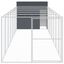 vidaXL Caseta perros con corral acero galvanizado gris 214x1069x181 cm, , large indicador imagen numero 10