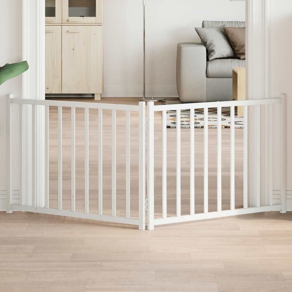 vidaXL Puerta para Perros Plegable Paneles Puerta Mascotas Madera de Álamo thumbnail