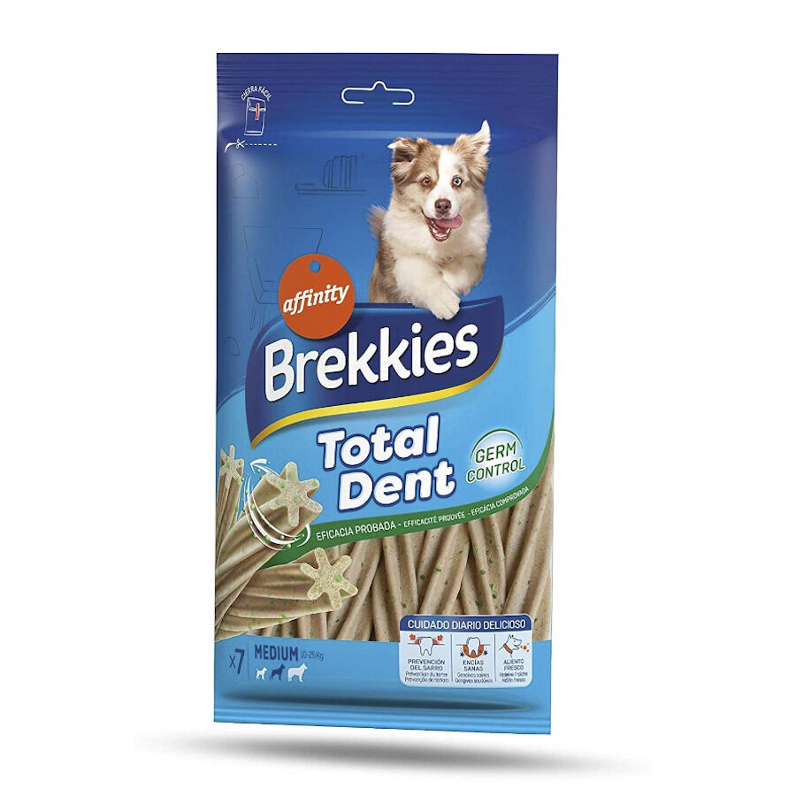 7 barritas Affinity Brekkies Total Dent Medium Snacks dentales para perros, , large Imagen numero 1