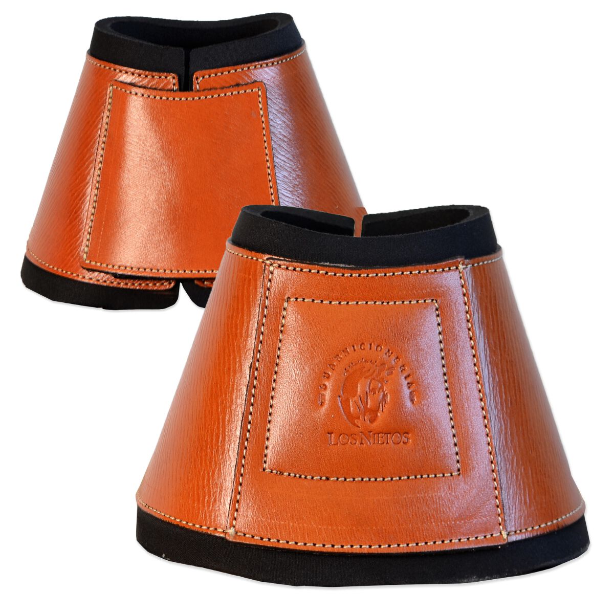 Guarnicioneria Los Nietos Campanas Cuero Y Neopreno Color Avellana Equipamiento Para El Caballo