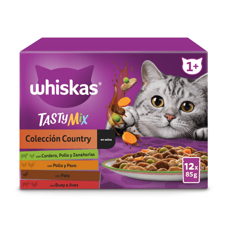 Whiskas Tasty Mix Country Sobres en Salsa para gatos - Pack 12, , large image number null