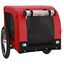 vidaXL Remolque de bicicleta para perros hierro tela Oxford rojo negro, , large indicador imagen numero 3