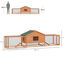 PawHut Conejera de Madera 309x79x86 cm Conejera Exterior Grande para 2-4 Conejos con 2 Corrales Bandeja Extraíble Techo Asfáltico 2 Rampas Natural, , large indicador imagen numero 3