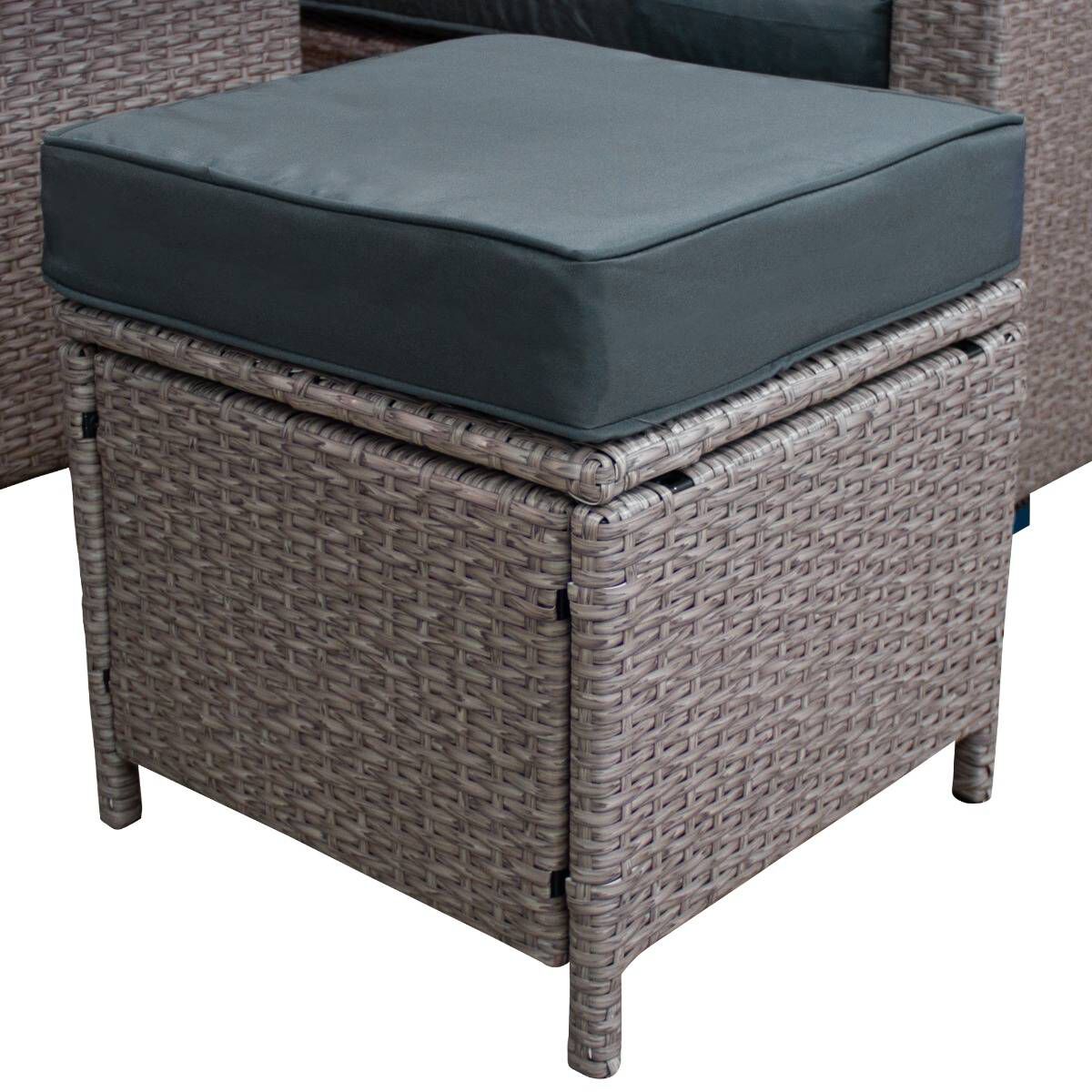 Set Muebles de Jardin Esquinero de Rat&aacute;n - Gris, , large Imagen numero 5