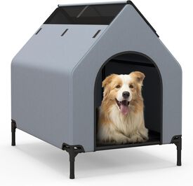 COSTWAY 2 en 1 Caseta con 2 Ventanas para Perros