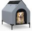 COSTWAY 2 en 1 Caseta para Perros, Casa para Perros con 2 Ventanas Enrollables, Malla Transpirable, Revestimiento de PVC Impermeable, Refugio para Perros para Interior y Exterior (64 x 91 x 86 cm), , large indicador imagen numero 1