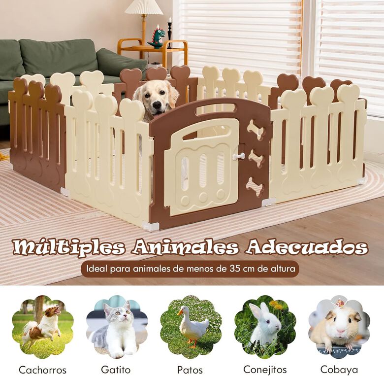 COSTWAY Parque de Juegos de 8 Paneles para Mascotas thumbnail