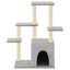 vidaXL Rascador para gatos con postes de sisal gris claro 97,5 cm, , large indicador imagen numero 2