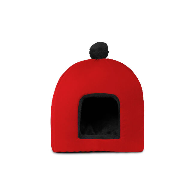 Gauty Cama Redonda para Perros y Gatos  Tela Impermeable y pelo - Rojo y negro, , large Imagen numero 1