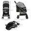 PawHut Cochecito para Perros Plegable Carrito para Mascotas con 2 Puertas Ventana de Malla Cesta de Almacenamiento Cuerda de Seguridad y Cojín 80x44,5x97 cm Negro, , large indicador imagen numero 3