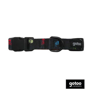 Gotoo Collar estampado calavera negro para perros