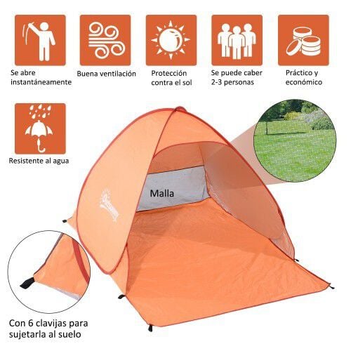 Tienda de campaña Pop-Up Outsunny color Naranja thumbnail