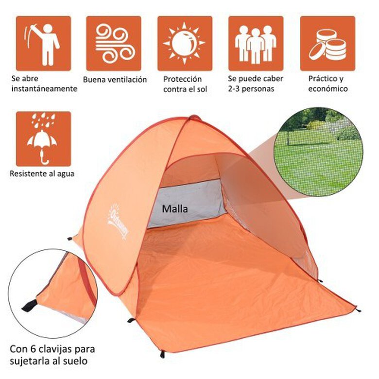 Tienda de campaña Pop-Up Outsunny color Naranja, , large image number null