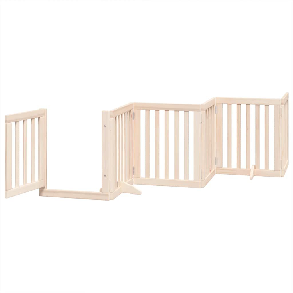 vidaXL Puerta para perros plegable 9 paneles madera de &aacute;lamo 450 cm, , large Imagen numero 10