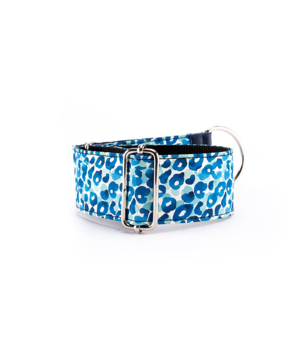 Pamppy galgo speedy collar regulable con estampado de leopardo azul para perros, , large Imagen numero 2