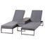 Outsunny Conjunto de 2 Tumbonas de Jardín con Cojines Acolchados Ratán con Mesa Auxiliar para Piscina o Terraza Carga 160kg 195x60x86 cm Acero Gris, , large indicador imagen numero 1