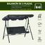 Outsunny Columpio Balancín de Jardín Exterior de 3 Plazas con Cojín Techo Ajustable y Marco de Acero para Balcón Terraza Patio Carga Máx. 200 kg 172x110x153 cm Gris, , large indicador imagen numero 4