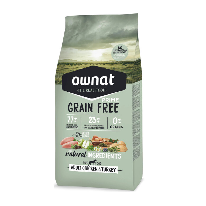 Ownat Adult Prime Grain Free Pollo y Pavo pienso para perros, , large image number null
