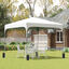 Outsunny Cenador Plegable 2,5x2,5x2,68 m Carpa de Jardín Protección UV 50+ Ajustable en Altura con 4 Bolsas de Arena y Bolsa de Transporte para Camping Fiestas Patio Blanco, , large indicador imagen numero 2
