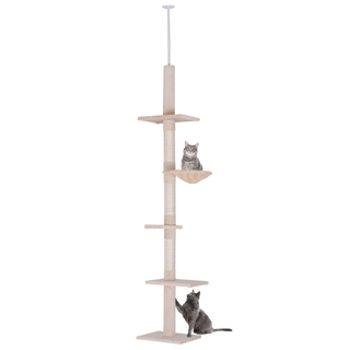 PawHut Rascador con poste de techo PawHut para gatos color Beige