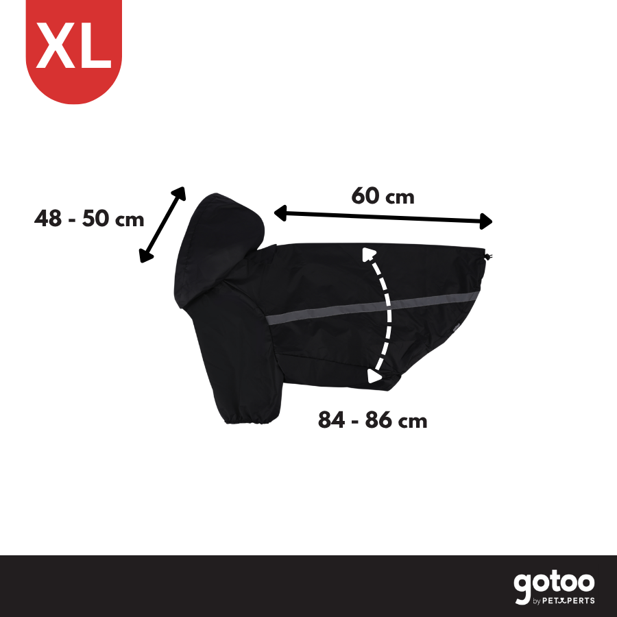 Gotoo Abrigo Impermeable Reflectante Negro para perros, , large Imagen numero 4