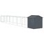 vidaXL Caseta perros con tejado acero galvanizado gris 117x609x123 cm, , large indicador imagen numero 12