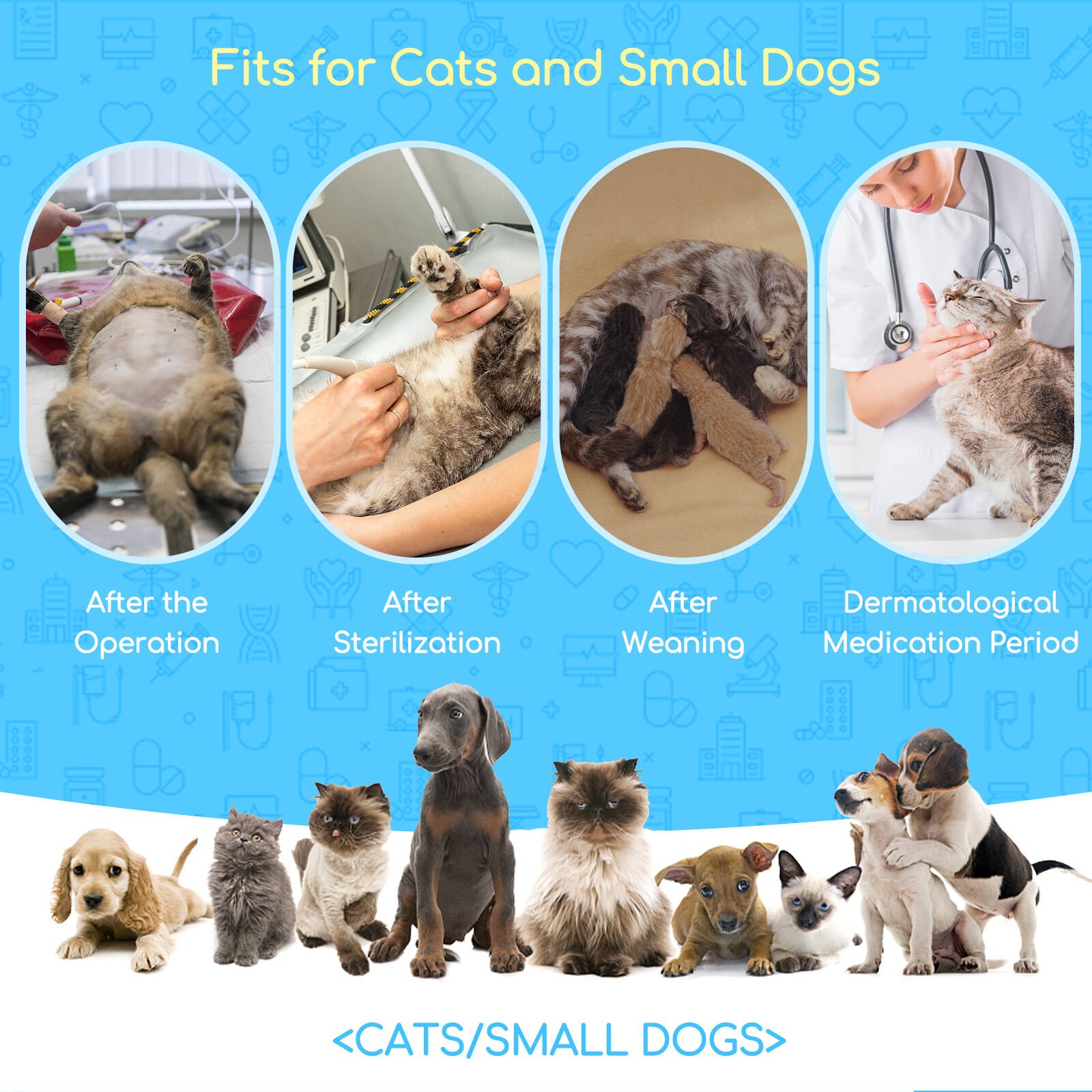 Nobleza Chaleco de recuperación quirúrgica azul para Perros y Gatos thumbnail