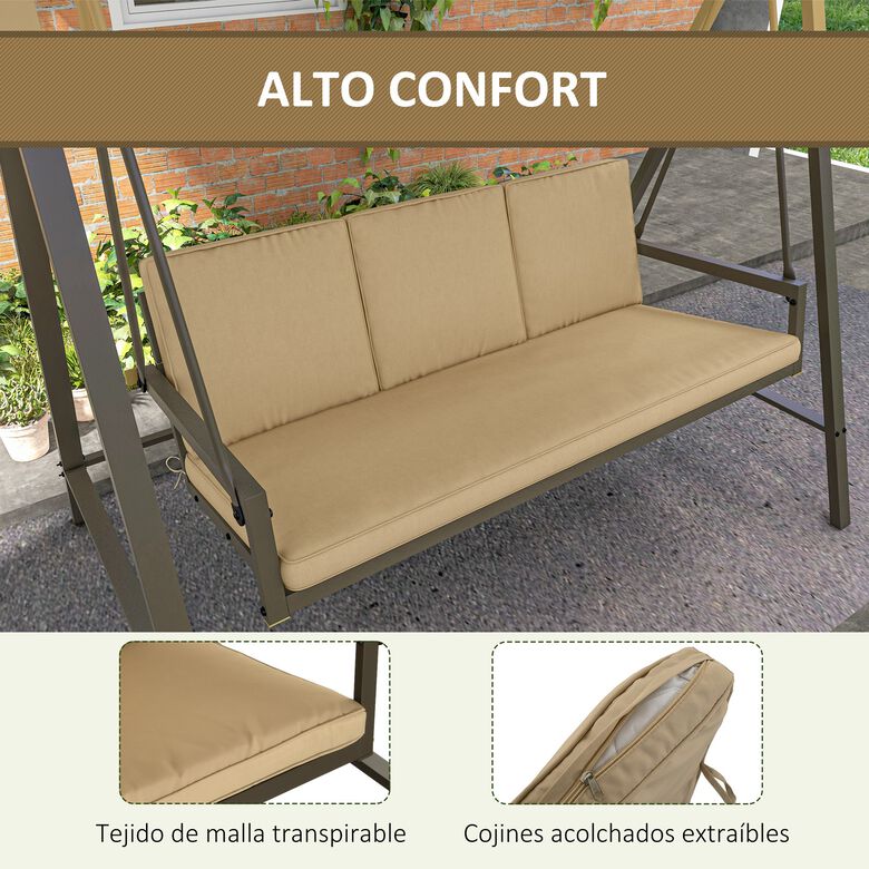 Outsunny Columpio De Jardín Beige thumbnail