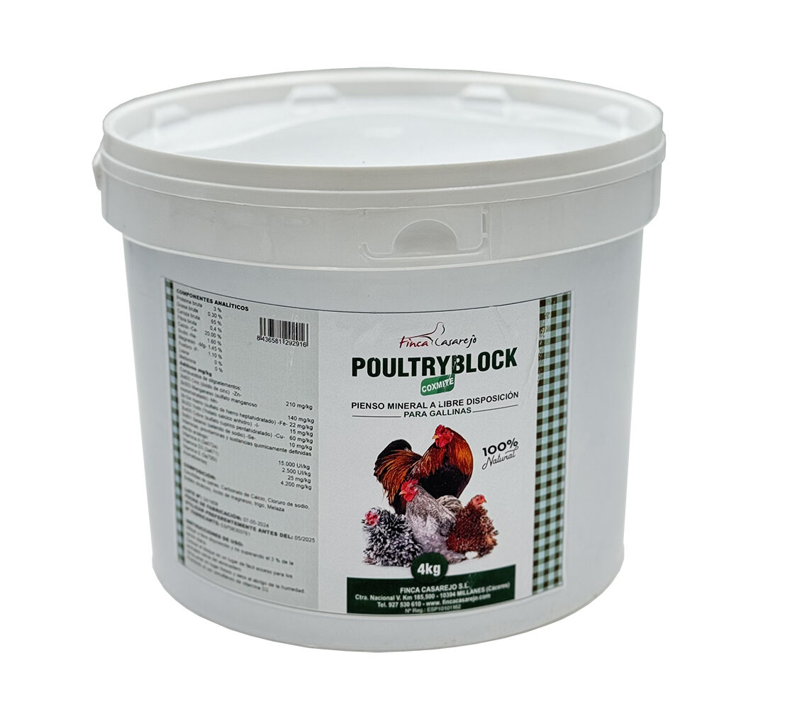 Poultry Block Coxmite - Pienso complementario para Aves de Corral - FINCA CASAREJO (4 kg), , large Imagen numero 1