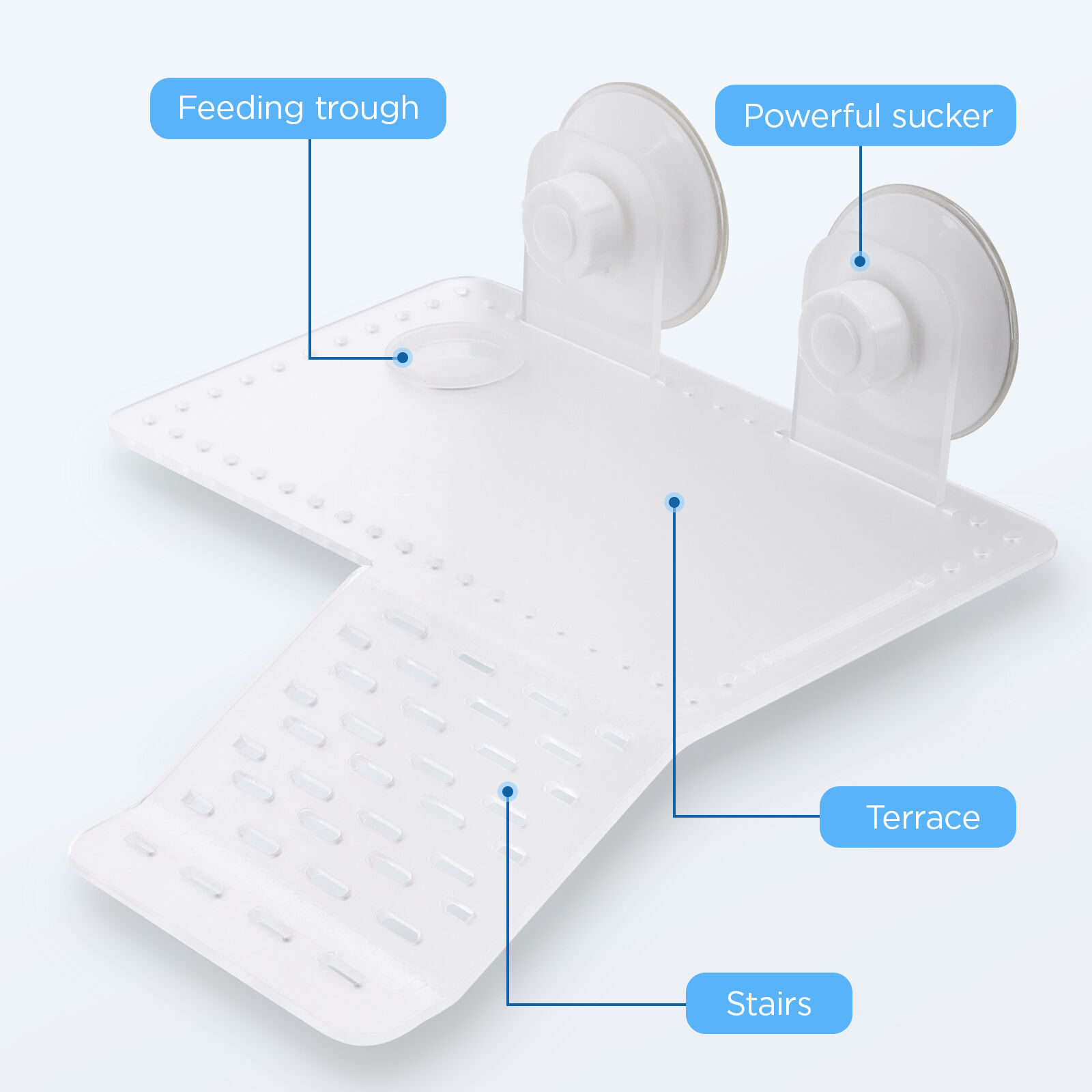 Nobleza - Plataforma Tortugas, Pl&aacute;stico Transparente Tortugas Basking Plataforma con Ventosas, para Tortuga o Reptil, L20*W12CM, , large Imagen numero 2