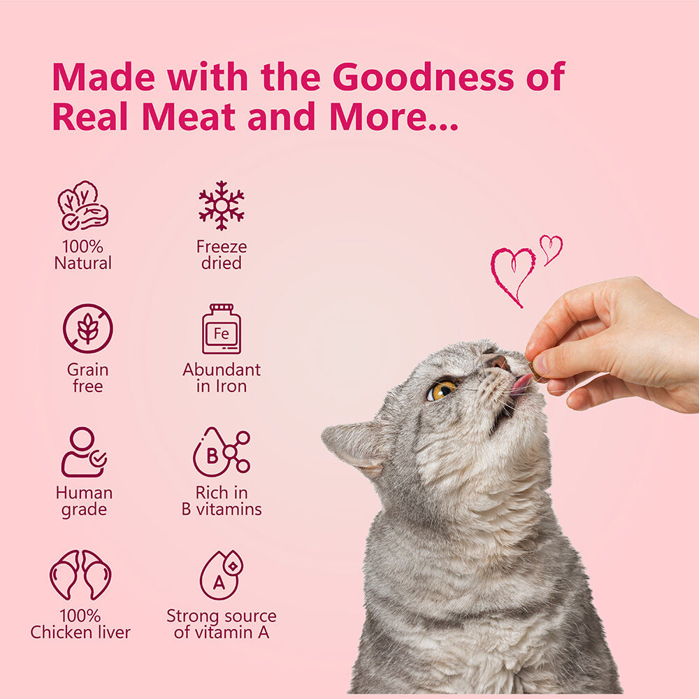 Golosinas liofilizadas para gatos: h&iacute;gado de pollo (50 g/1,76 oz), , large Imagen numero 5