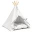 vidaXL Tienda de campa&ntilde;a para mascotas con coj&iacute;n Blanco Poli&eacute;ster Teepee gatos, , large indicador imagen numero 6