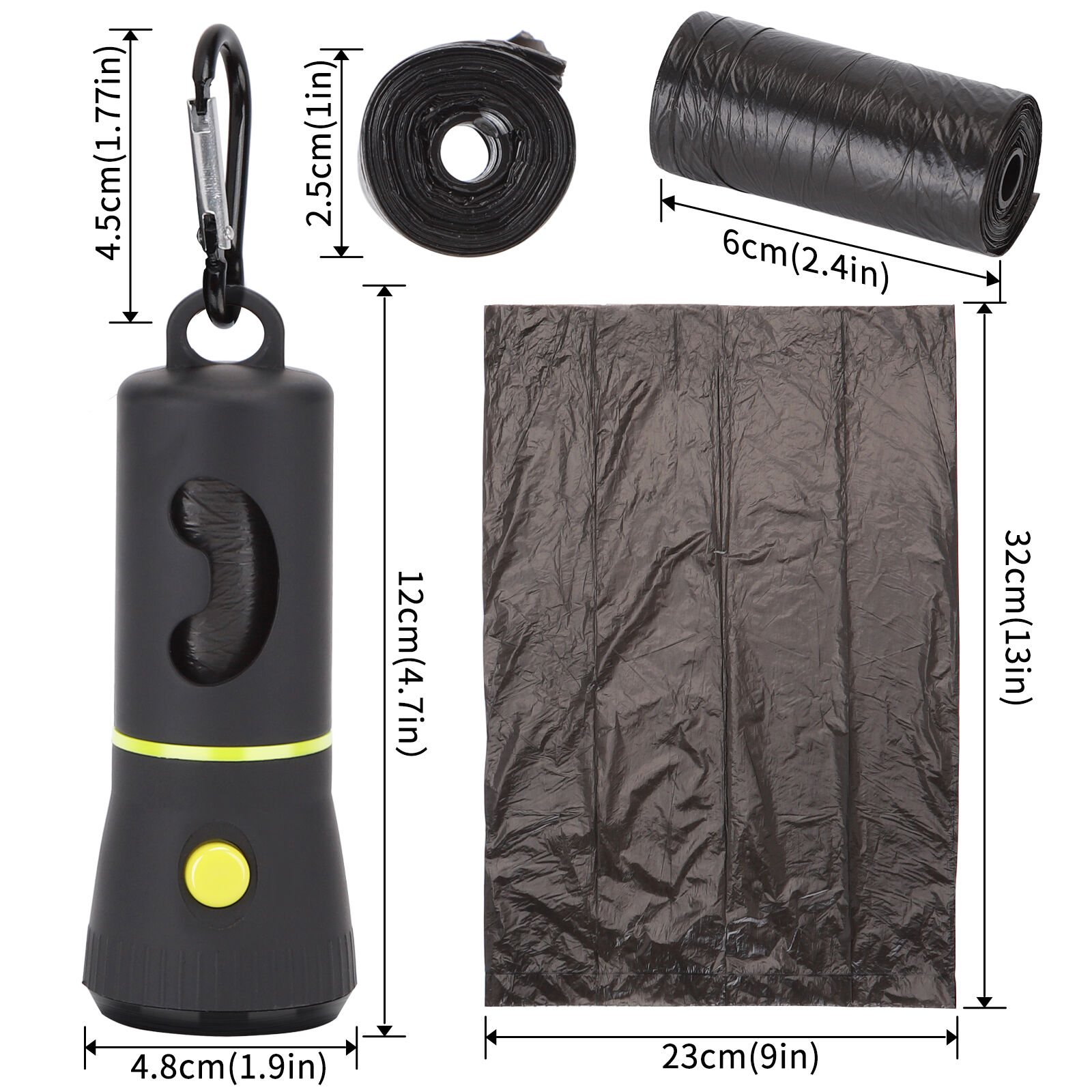 Nobleza Dispensador de Bolsas de Caca para Perro con Linterna LED y Mosquet&oacute;n, , large Imagen numero 3