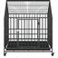 vidaXL Jaula para perros con ruedas acero galvanizado negro, , large indicador imagen numero 4