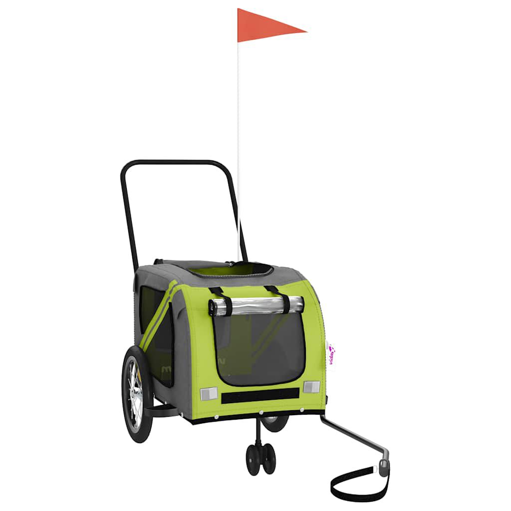 vidaXL Remolque de Bicicleta Mascotas Carrito para Bici Hierro Tela Oxford, , large Imagen numero 3